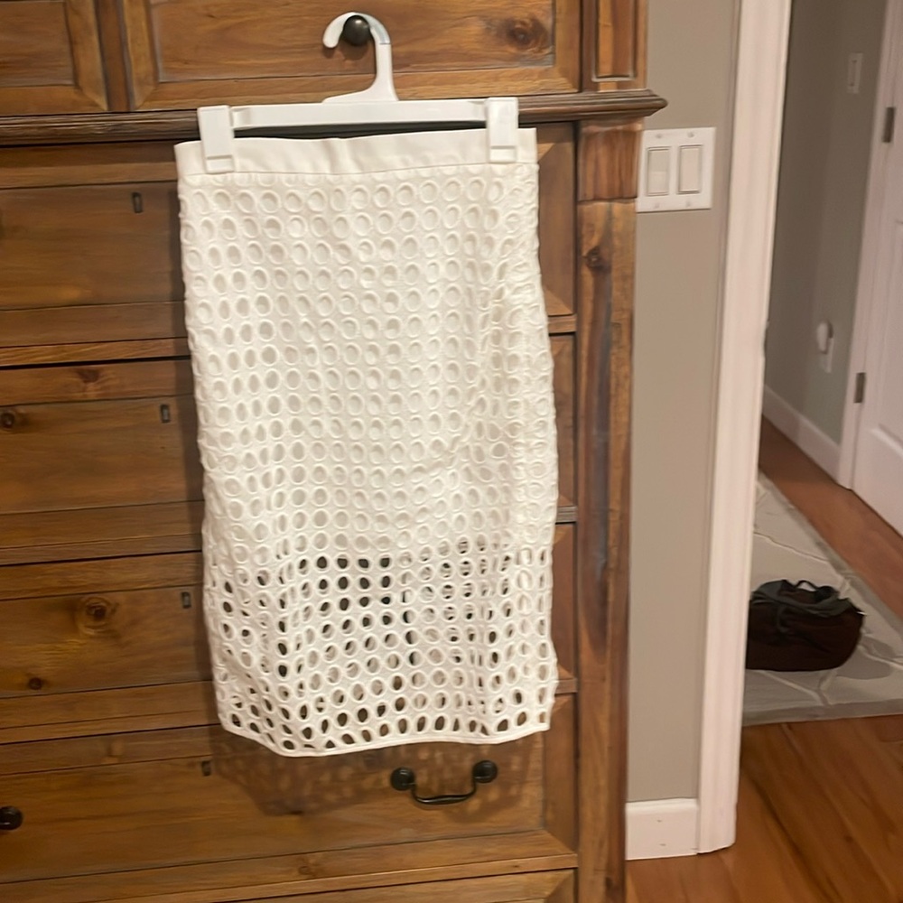 NWT banana republic white midi skirt